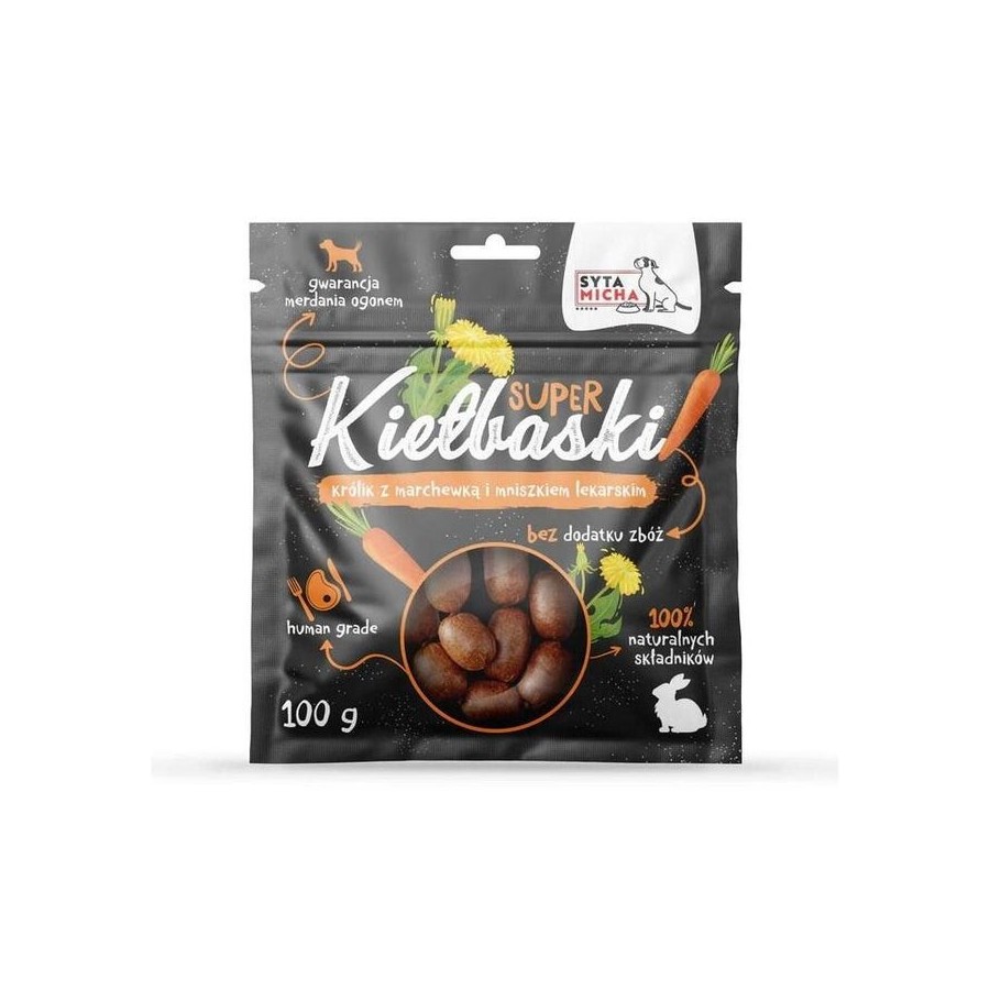 Premio para perros syta micha great sausages with rabbit, carrot and dandelion  100g