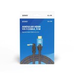 Savio cable hdmi (m) v2.1, en ángulo, 8k, hdr dinámico, cobre ofc, 5 m, cl-175