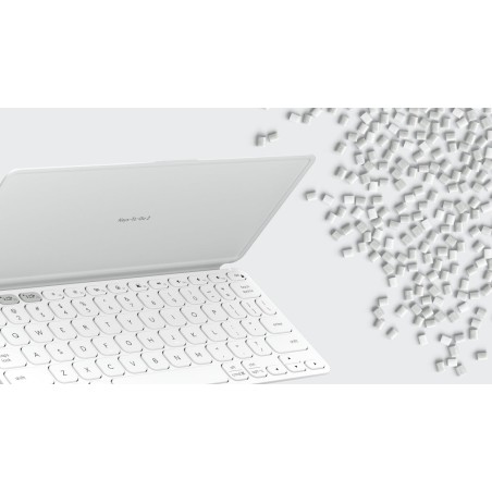Teclado alemán logitech keys-to-go 2 universal bluetooth qwertz blanco