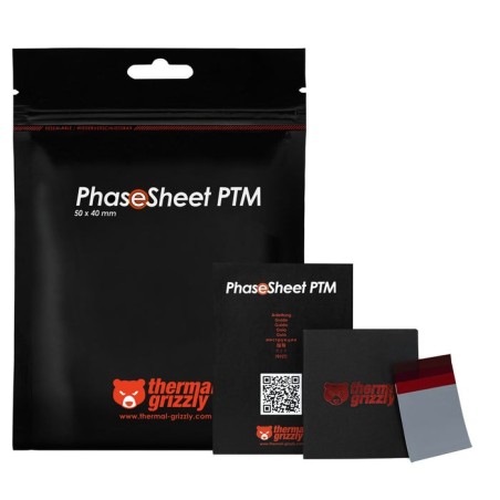 Almohadillas térmicas thermal grizzly phasesheet ptm 50 x 40 mm grises tg-ps-50-40
