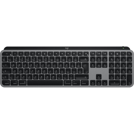 Teclado ingles logitech mx keys s for mac oficina rf wireless + bluetooth qwerty internacional de ee.uu. aluminio, negro