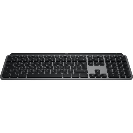 Teclado ingles logitech mx keys s for mac oficina rf wireless + bluetooth qwerty internacional de ee.uu. aluminio, negro
