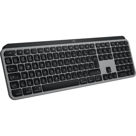 Teclado ingles logitech mx keys s for mac oficina rf wireless + bluetooth qwerty internacional de ee.uu. aluminio, negro