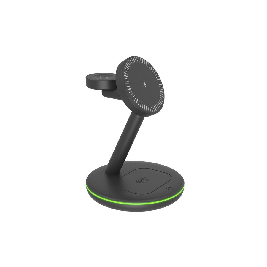 Cargador inalámbrico icy box ib-sh102-ch 3 en 1