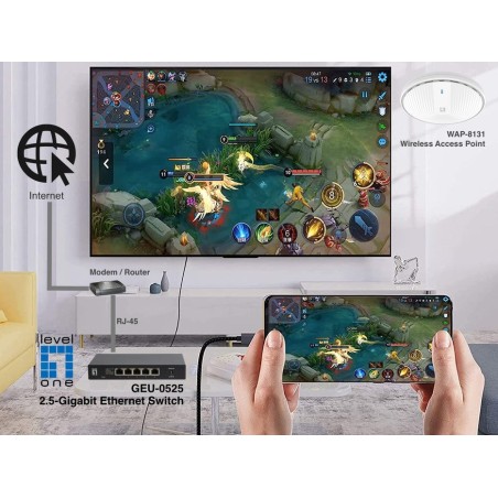 Levelone switch 5x ge geu-0525 2.5gbe 100 1000mbps sw