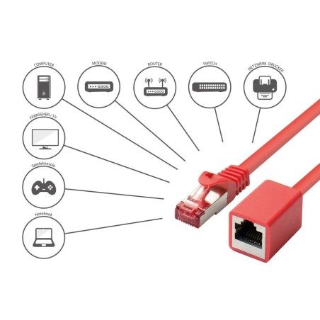 Alcasa 8063vr-030r cable de red rojo 3 m cat6 s/ftp (s-stp)