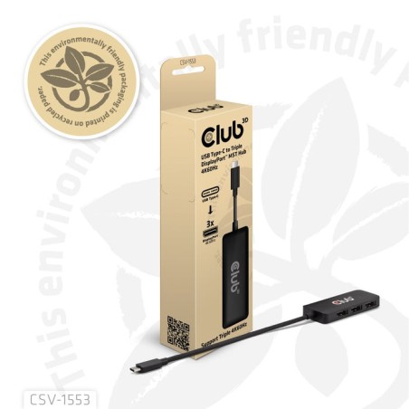 Club3d mm-hub usb 3.2 typ c  3x dp 4k60hz m h retail