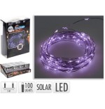 Guirnalda mled, violeta, ip44, 100 leds, solar, 5m. basics