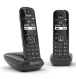 Gigaset as690 duo teléfono dect/analógico identificador de llamadas negro