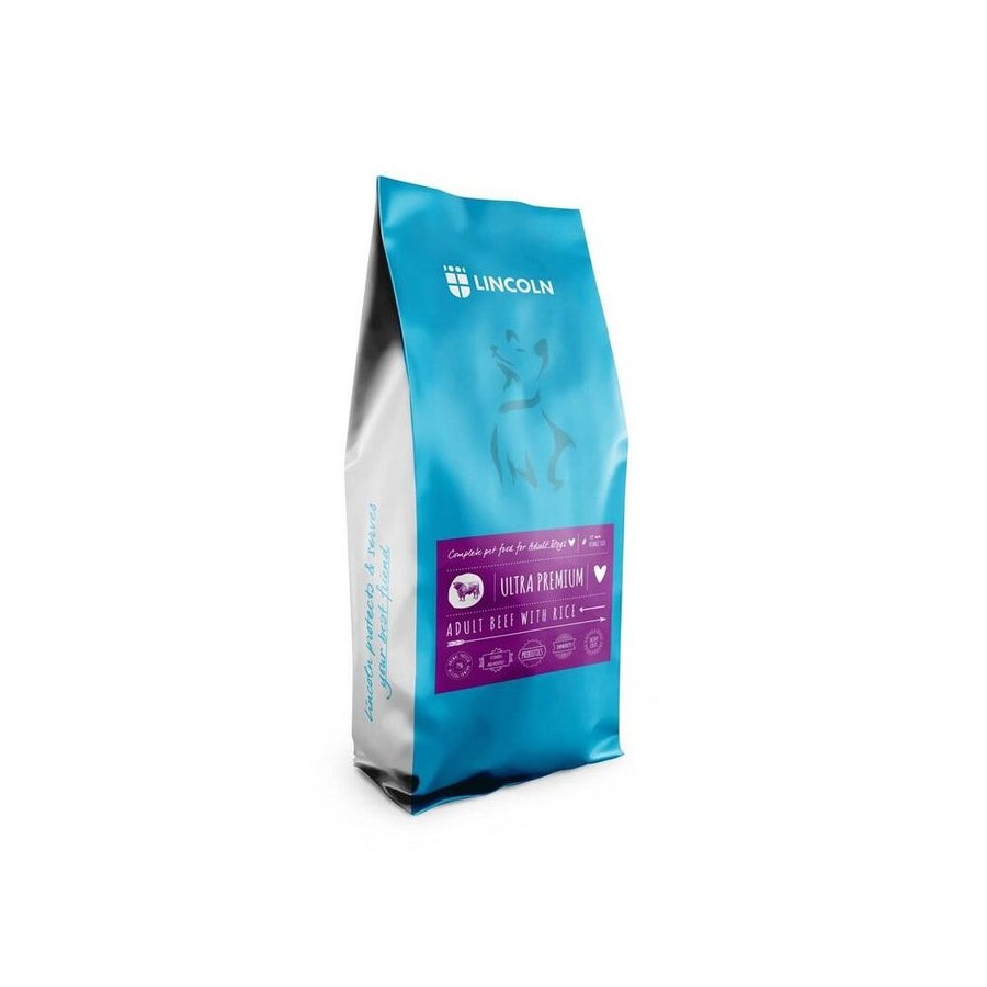 Alimento seco para perros lincoln - carne con arroz - adulto  12kg