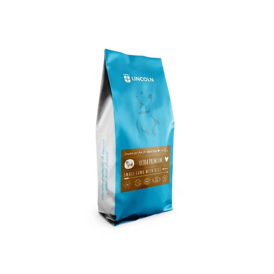 Alimentación seca para perros lincoln - cordero con arroz - adulto pequeño  12kg