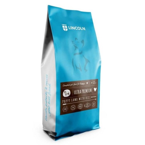 Alimentación seca para perros lincoln - cordero con arroz - cordero cachorro  12kg