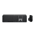 Teclado alemán + ratón logitech mx keys s combo for mac rf wireless + bluetooth qwertz aluminio, negro