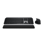 Teclado alemán + ratón logitech mx keys s combo for mac rf wireless + bluetooth qwertz aluminio, negro