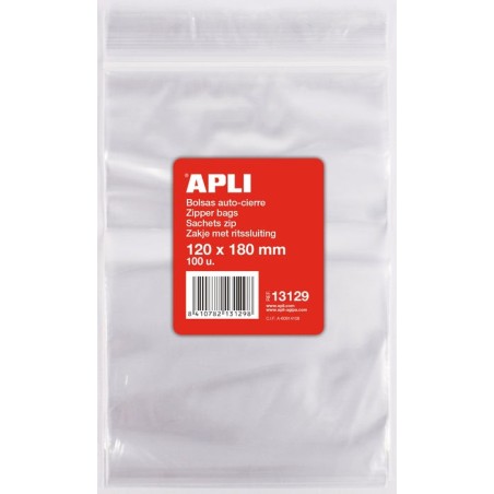 Bolsa de autocierre120 x 180mmcien unidadesapli