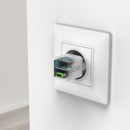 Hama cargador red eléctrica blanco usb-c 30w carga rápida