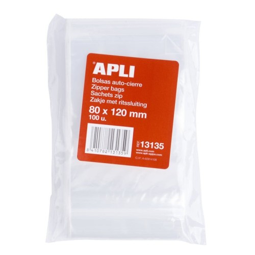 Bolsa de autocierre80 x 120mmcien unidadesapli