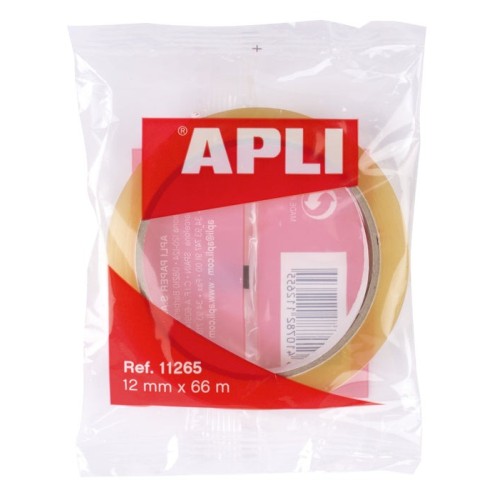 Cinta adhesiva transparente12mm x 66mapli