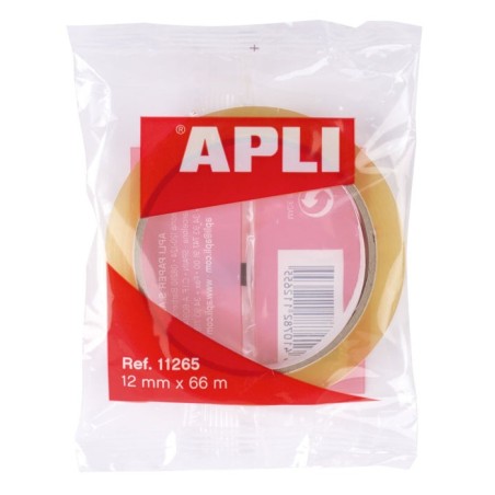 Cinta adhesiva transparente12mm x 66mapli