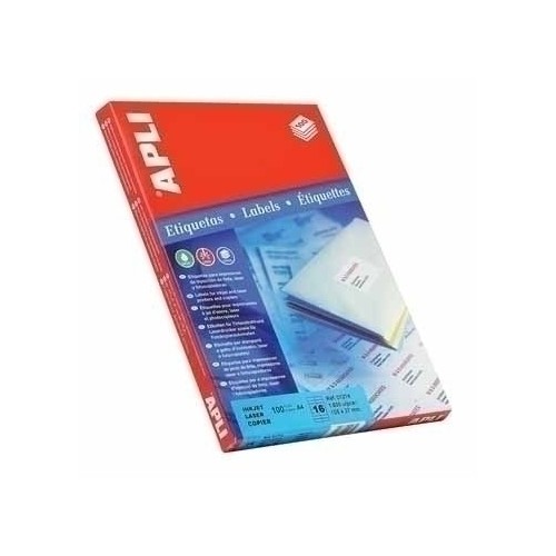 Etiquetas autoadhesivas apli 01285 para impresoras inkjet / láser y fotocopiadoras48.5x25.4mmcantos rectoscolor blanco