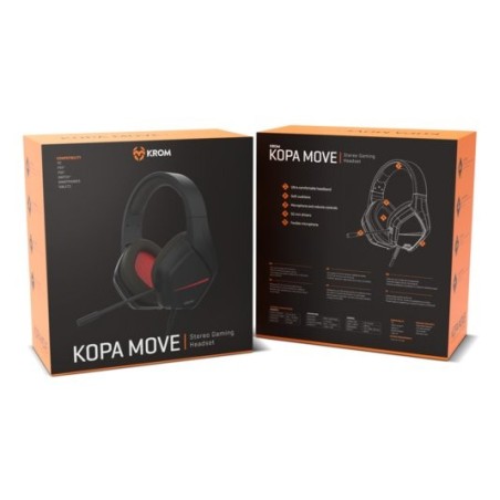 Auricular krom kopa move  gamng estereo negro rojo
