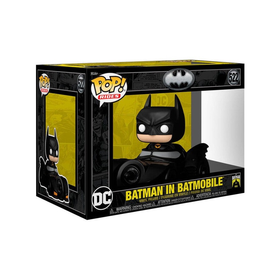 Figura pop rides deluxe dc comics batman in batmobile