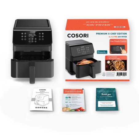 Freidora de aire cosori premium ii chef edition 6.2l, 1700w negra