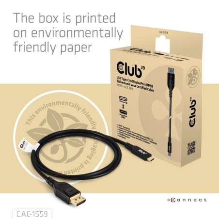 Club3d cable usb typ c - dp 2.1 1m 10k60hz m m retail