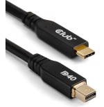 Cable club3d cac-1561  displayport 2 m mini displayport usb tipo c negro