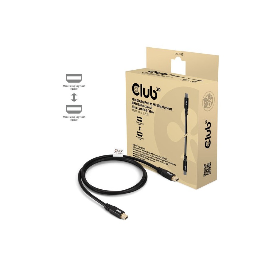 Club3d cable minidp 2.1 - minidp 2.1 1m 10k60hz m m retail