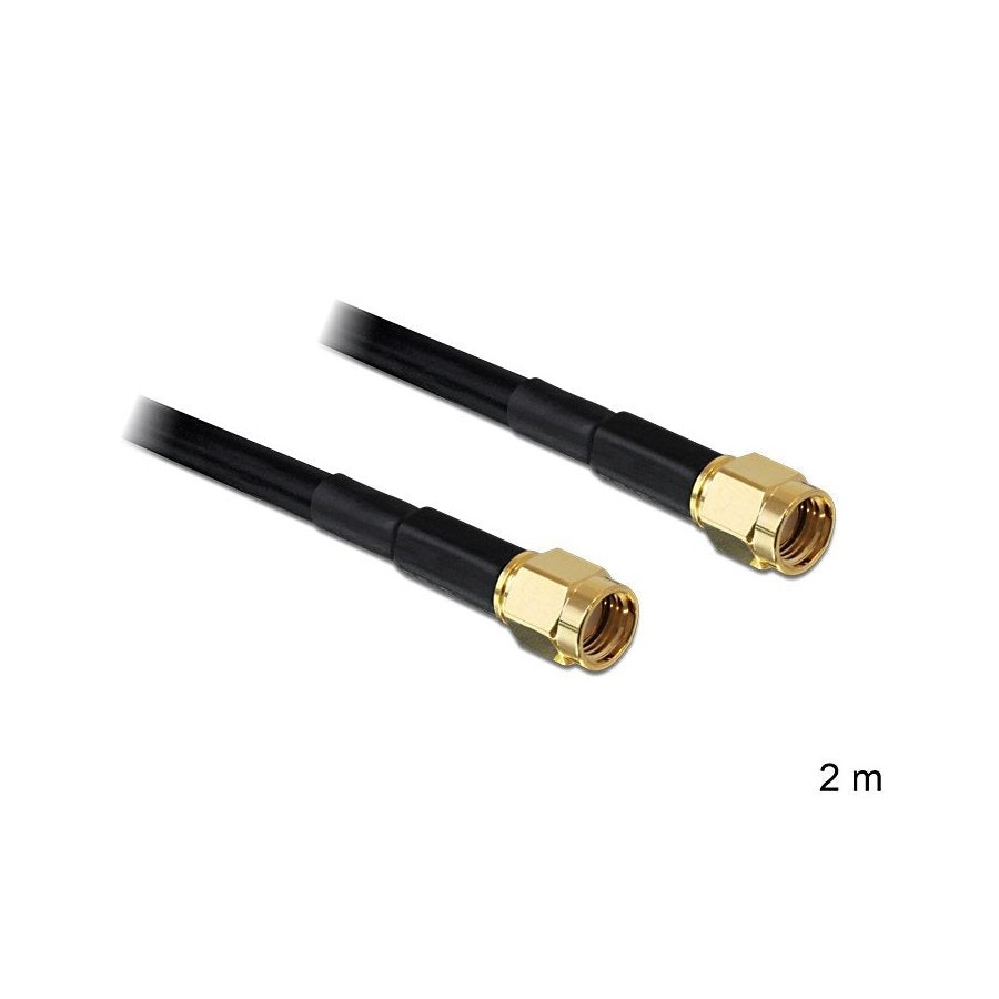 Delock cable de antena rp-sma macho  rp-sma macho lmr195 2 m