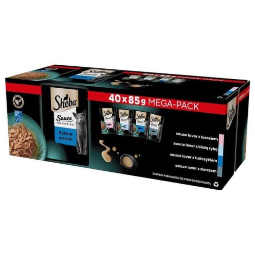 Comida húmeda para gatos sheba sauce collection colección de sabores de pescado  40x85 g