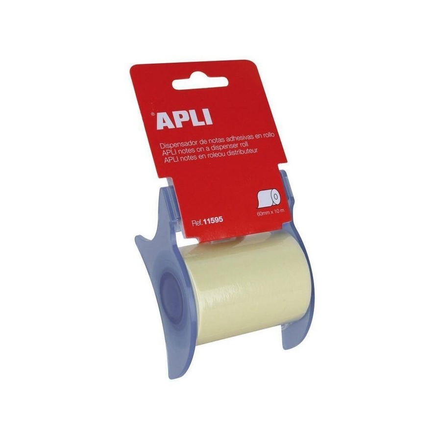 Apli dispensador de notas adhesivas en rollo 60mmx10m amarillo pastel