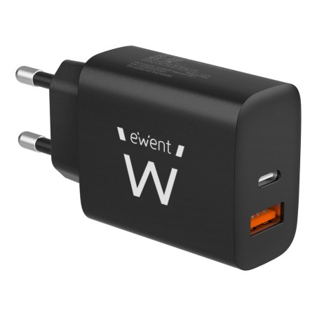 Cargador ewent rapido usb-c y qc3.0 20w