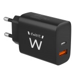 Cargador ewent rapido usb-c y qc3.0 20w