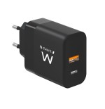 Cargador de pared rapido ewent usb-a y usb-c ganfast 45w negro