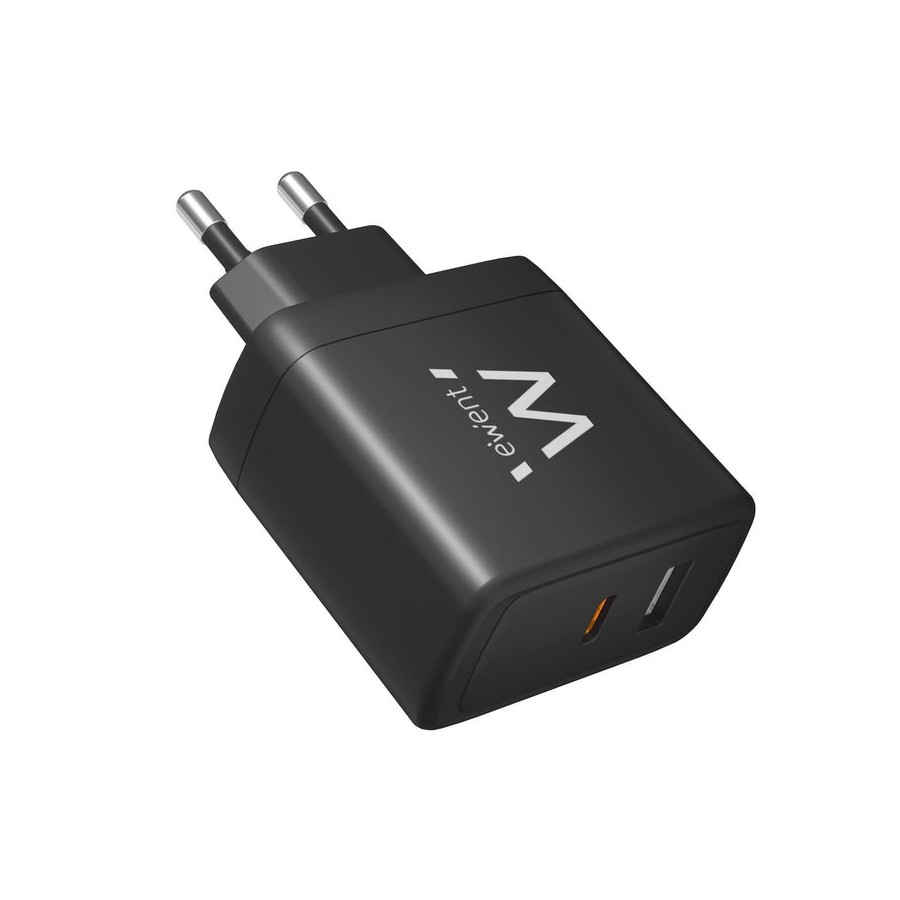 Cargador rapido ewent 2puertos (usb-c/a) 65w