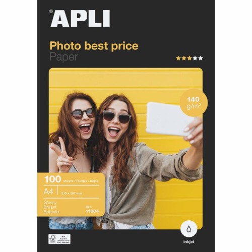 Papel fotográfico apli bestprice 11804 din a4 140g 100 hojas brillante