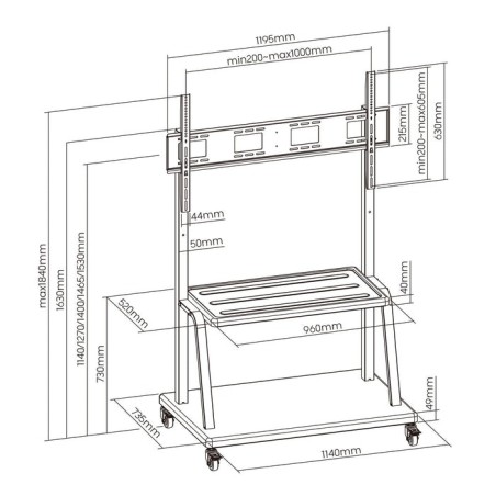 Soporte ewent para tv movil de 55 a 120" y 120kg