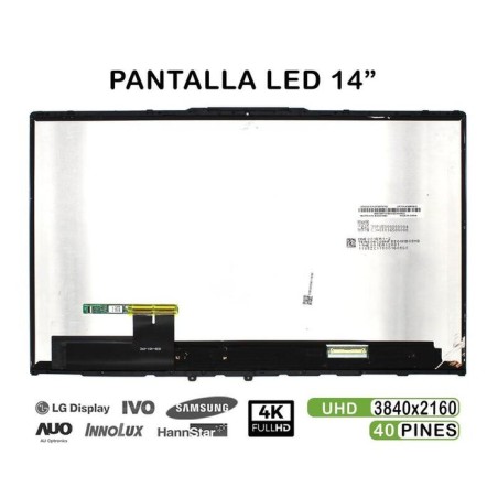 Pantalla led táctil de 14" para portátil lenovo yoga c940 14iil 5d10s39596 4k con marco