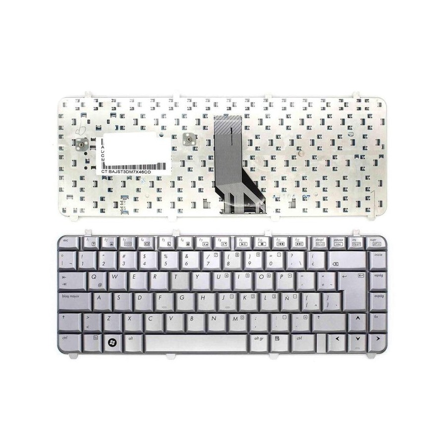 Teclado para portátil hp pavilion dv5t dv5 1000 plateado latino