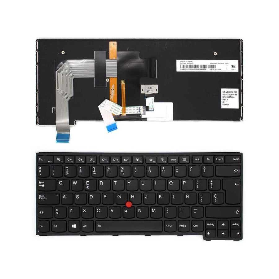 Teclado para portátil lenovo thinkpad s3 yoga 14 p40 yoga 460 mt 20el 20em 20gq 20gr
