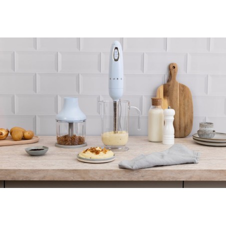 Smeg hbf03pbeu batidora de inmersión 700 w azul claro, acero inoxidable