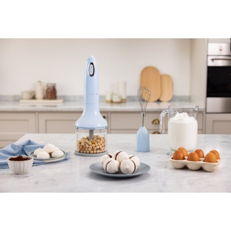 Smeg hbf03pbeu batidora de inmersión 700 w azul claro, acero inoxidable