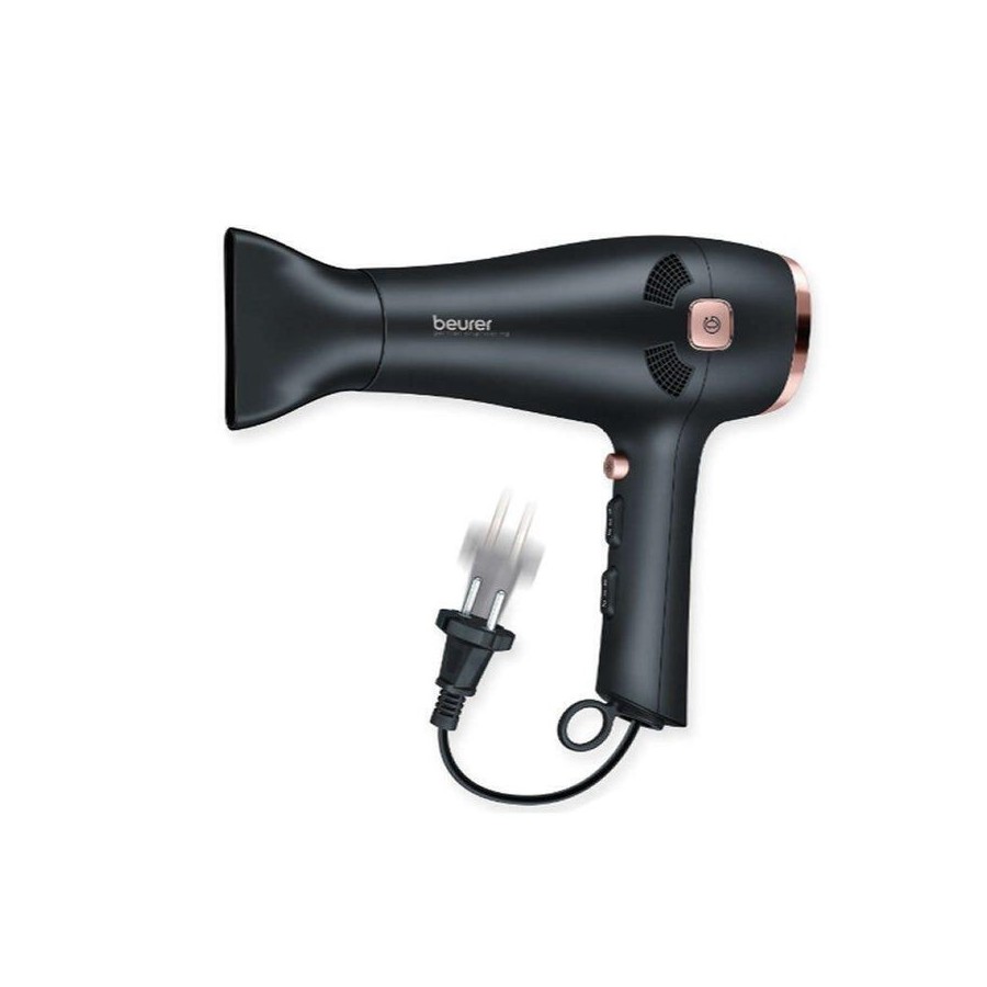 Secador de pelo beurer hc-55 2000w 3 niveles de calor 2 velocidades boquilla estrecha difusor recogecables