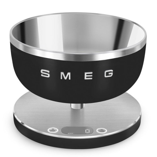 Smeg ksc01blmww báscula de cocina negro, acero inoxidable encimera alrededor báscula electrónica de cocina