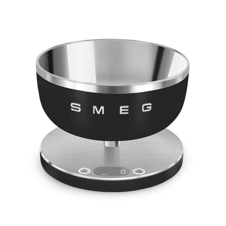 Smeg ksc01blmww báscula de cocina negro, acero inoxidable encimera alrededor báscula electrónica de cocina