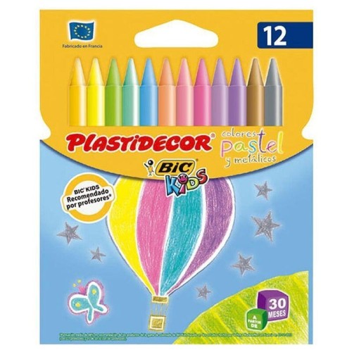 Ceras plasticas plastidecor pastel estuche 12 unidades surtidas 9339611