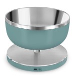 Smeg ksc01egmww báscula de cocina verde claro, acero inoxidable encimera alrededor báscula electrónica de cocina