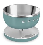 Smeg ksc01egmww báscula de cocina verde claro, acero inoxidable encimera alrededor báscula electrónica de cocina